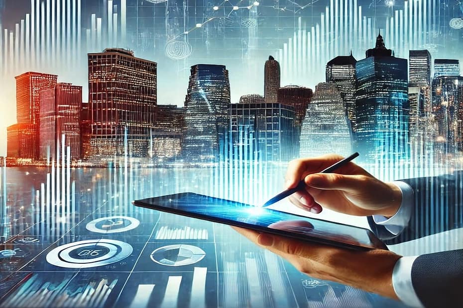 Oportunidades de inversión en el mercado actual con gráficos financieros y crecimiento económico.